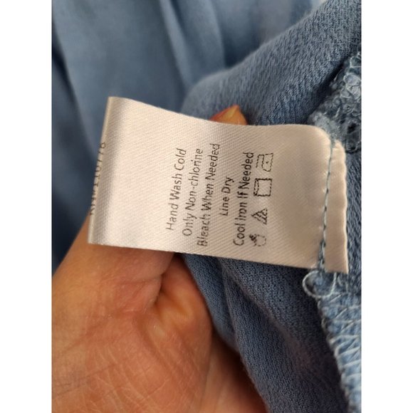 Anthropologie Hazel Blue Embroidered BOHO Peasant Sleeveless Top Large - Picture 5 of 8